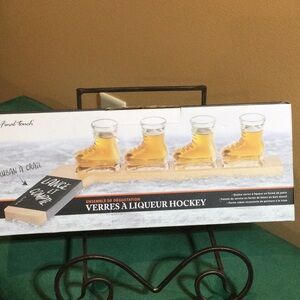 Hockey Skate Shot Glass Set, new in box